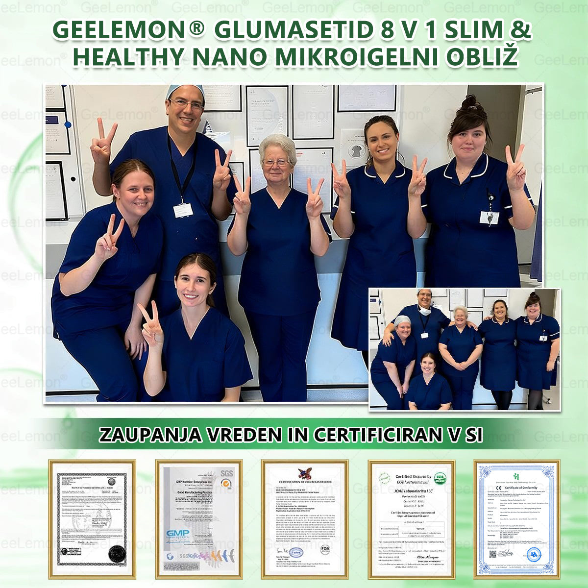 Registrirano pri JAZMP in GMP certificirano👩‍⚕️🎁 𝐆𝐞𝑒𝐿𝑒𝐦𝐨𝐧® 𝐆𝐥𝐮𝐦𝐚𝐬𝐞𝐭𝐢𝐝𝐞 8 v 1 Hujševalni in zdravju namenjen nano obliž z mikroiglicami 2.🇸🇮 (Samo enkrat na dan, vidne spremembe že v 7 dneh)