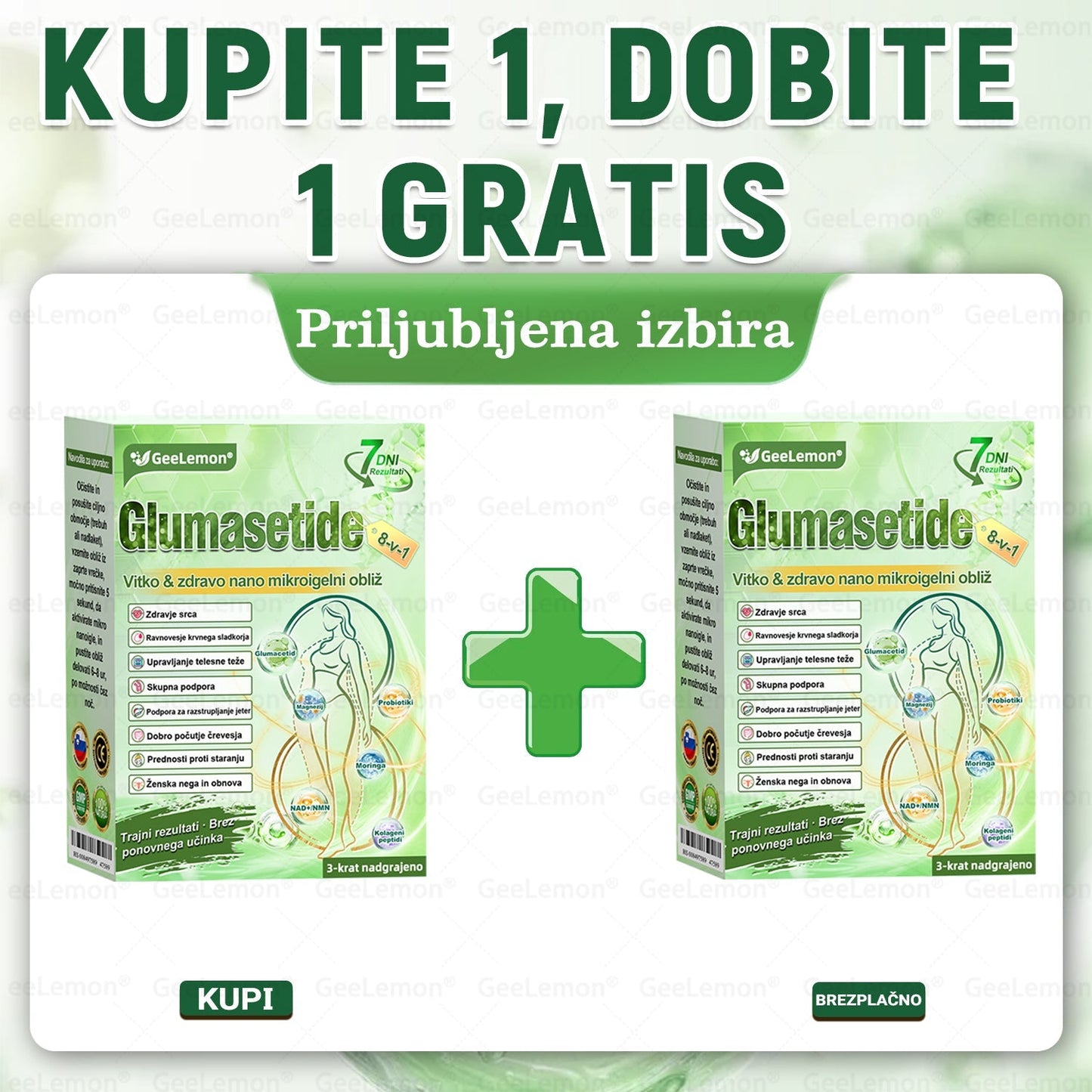 Registrirano pri JAZMP in GMP certificirano👩‍⚕️🎁 𝐆𝐞𝑒𝐿𝑒𝐦𝐨𝐧® 𝐆𝐥𝐮𝐦𝐚𝐬𝐞𝐭𝐢𝐝𝐞 8 v 1 Hujševalni in zdravju namenjen nano obliž z mikroiglicami 2.🇸🇮 (Samo enkrat na dan, vidne spremembe že v 7 dneh)