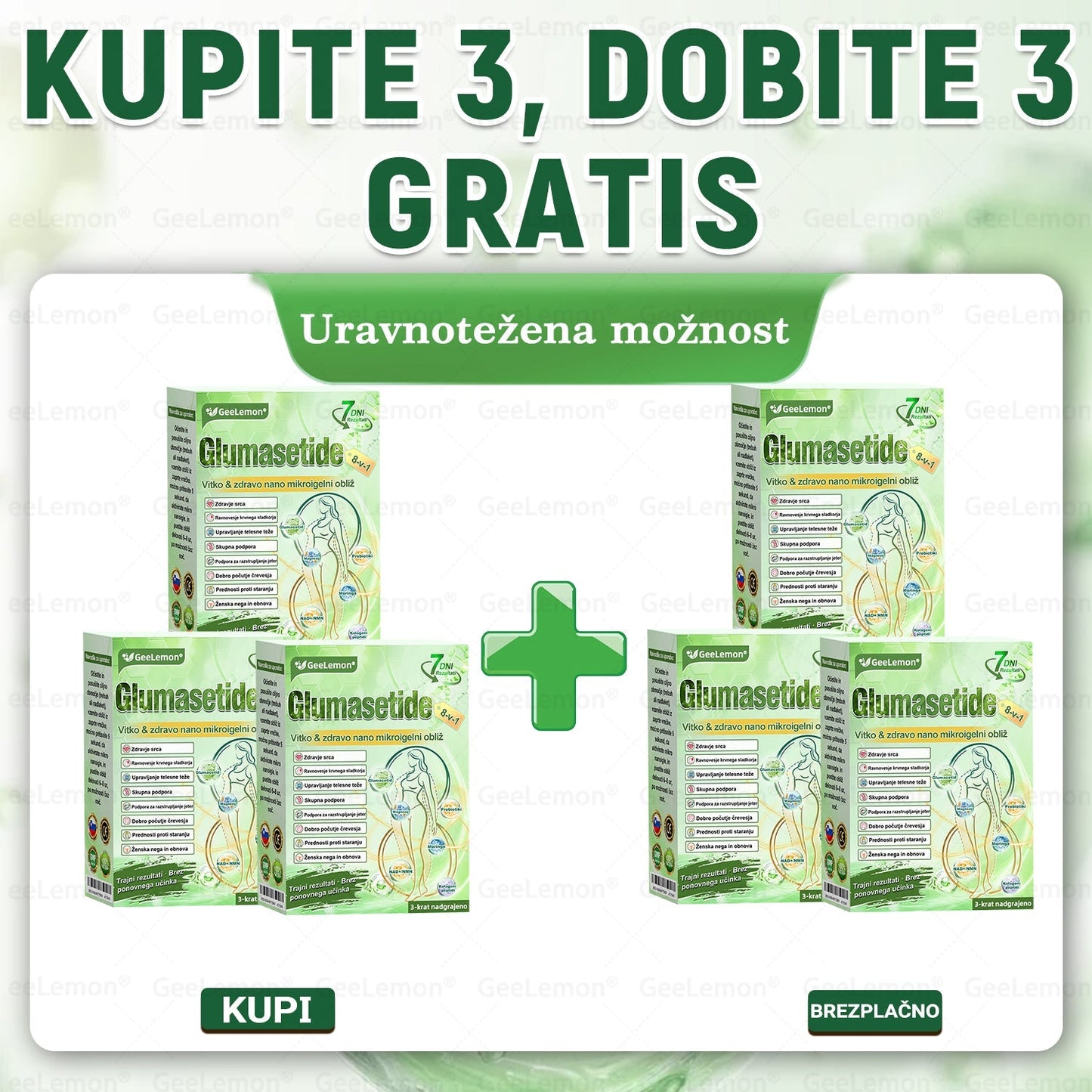 Registrirano pri JAZMP in GMP certificirano👩‍⚕️🎁 𝐆𝐞𝑒𝐿𝑒𝐦𝐨𝐧® 𝐆𝐥𝐮𝐦𝐚𝐬𝐞𝐭𝐢𝐝𝐞 8 v 1 Hujševalni in zdravju namenjen nano obliž z mikroiglicami 2.🇸🇮 (Samo enkrat na dan, vidne spremembe že v 7 dneh)